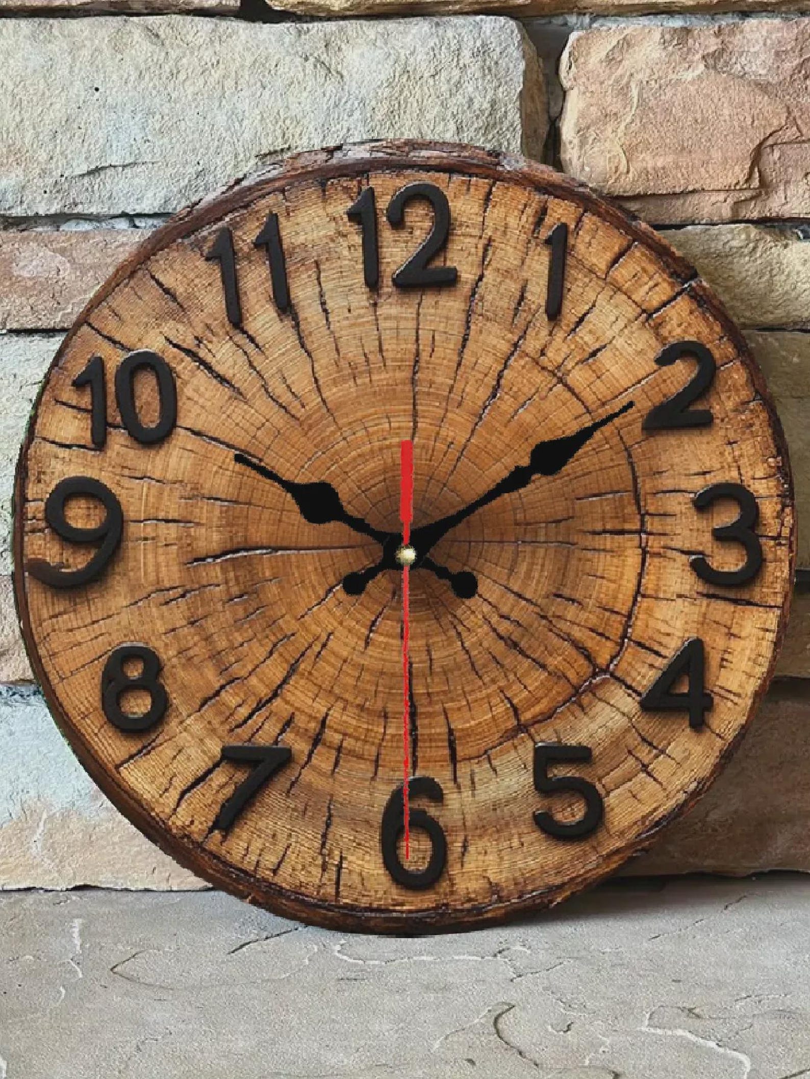 Tree Ring Wall Clock – Custom Text or Logo