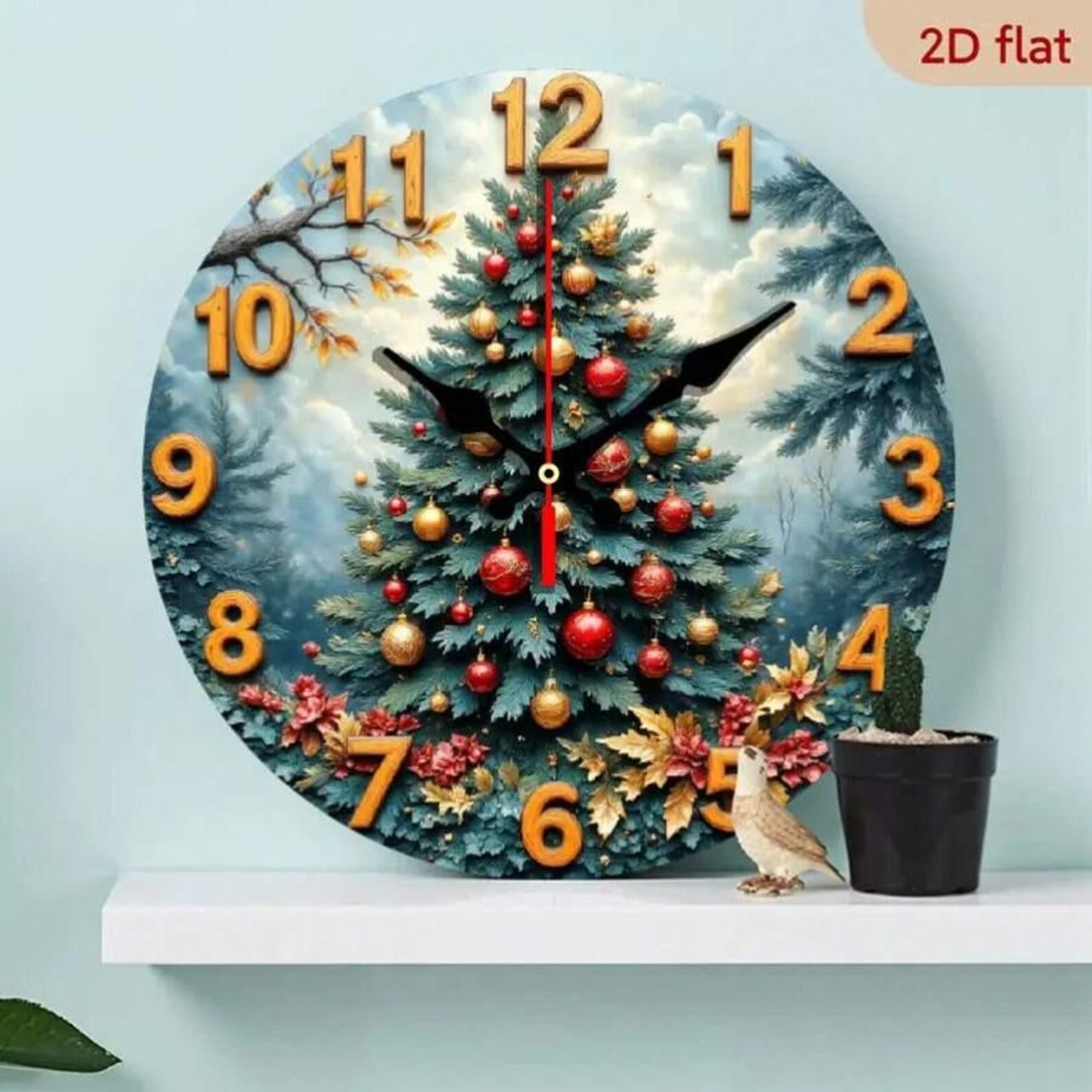 Christmas Tree Wall Clock