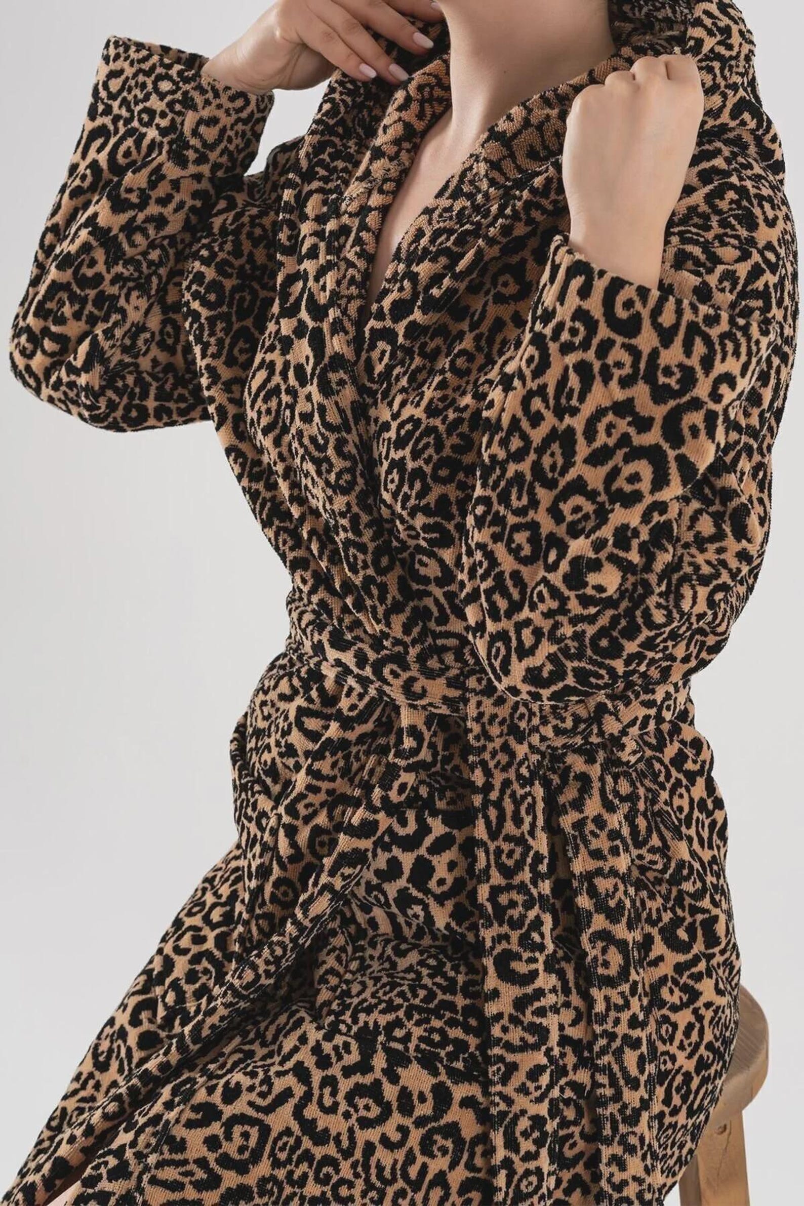 Leopard Velvet Robe – Personalized Cotton Velvet Kimono